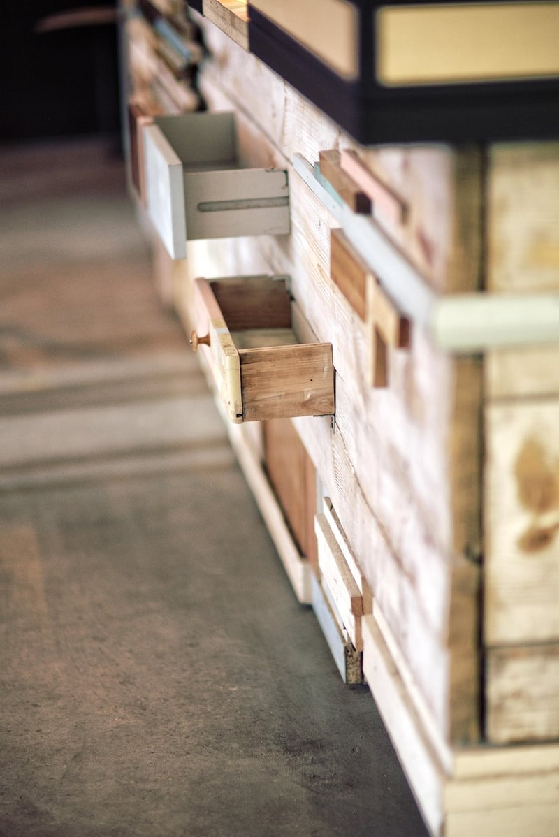 Upcycled drawer planters